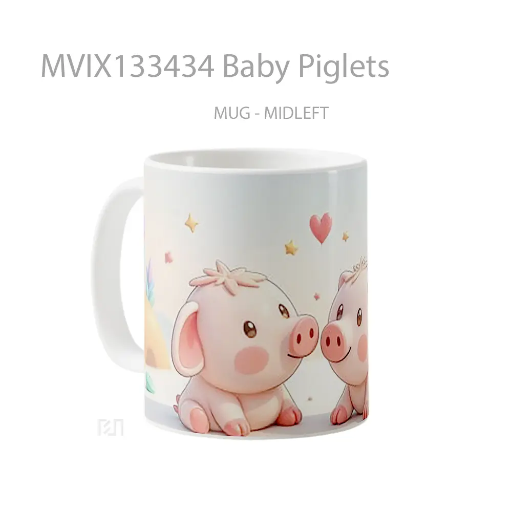 Mug Baby Piglets Gelas Hewan Lucu - All-side / Desain