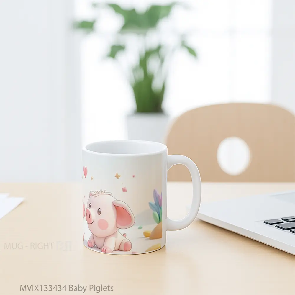 Mug Baby Piglets Gelas Hewan Lucu - All-side / Desain