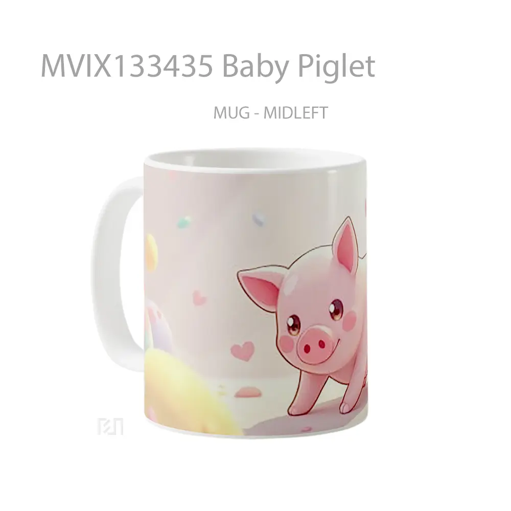 Mug Baby Piglet Gelas Hewan Lucu - All-side / Desain