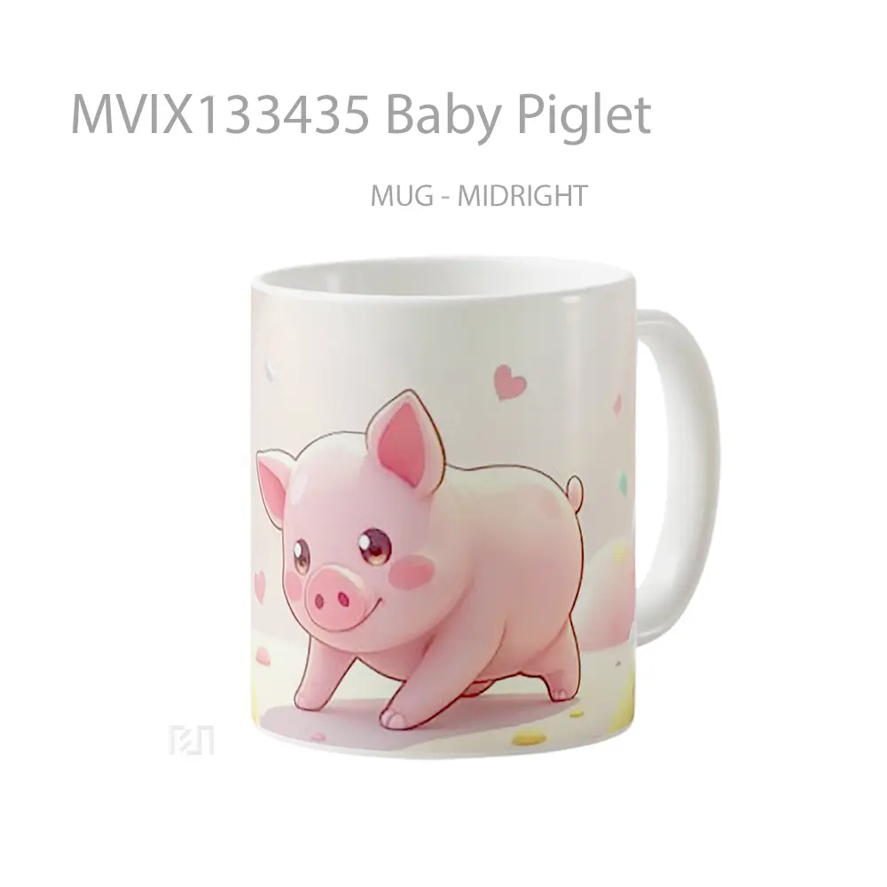 Mug Baby Piglet Gelas Hewan Lucu - All-side / Desain