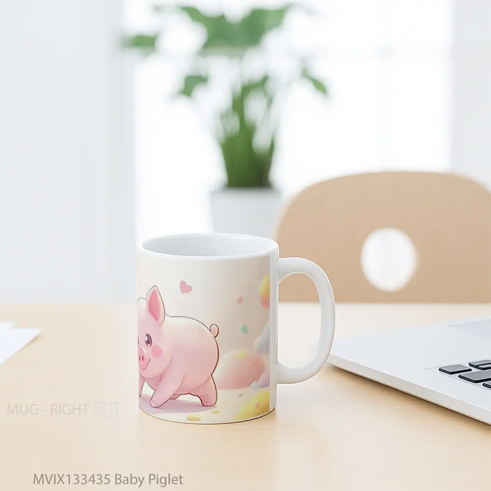 Mug Baby Piglet Gelas Hewan Lucu - All-side / Desain