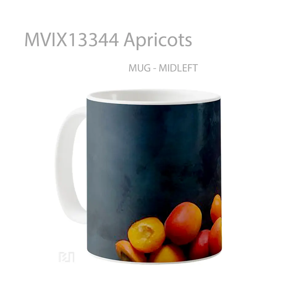 Mug Apricots Gelas Keramik Unik - All-side / Desain