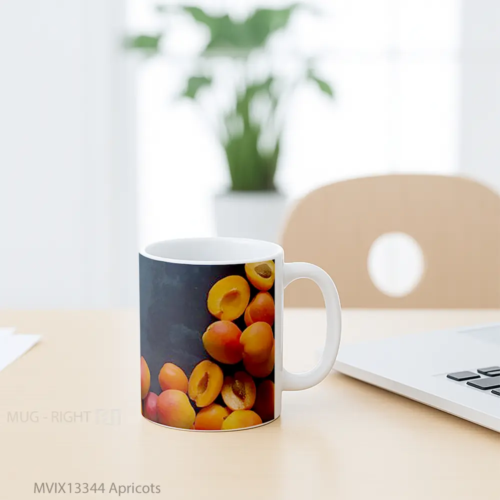Mug Apricots Gelas Keramik Unik - All-side / Desain