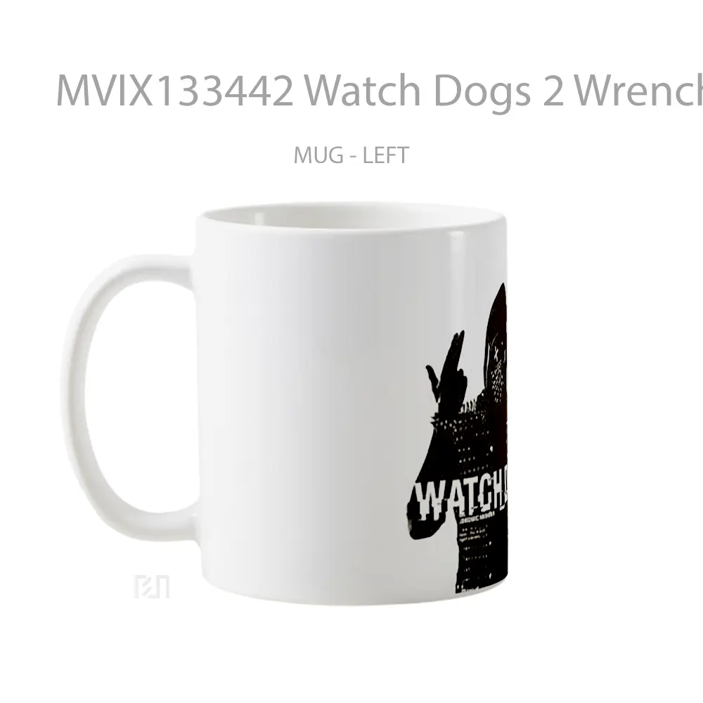 Mug Watch Dogs 2 Wrench Poster Gelas Hewan Lucu - All-side / Desain