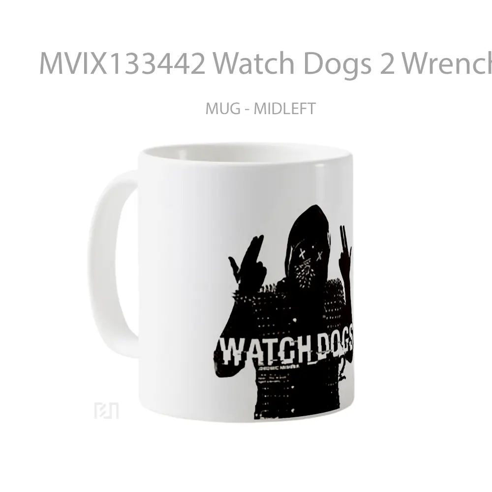 Mug Watch Dogs 2 Wrench Poster Gelas Hewan Lucu - All-side / Desain