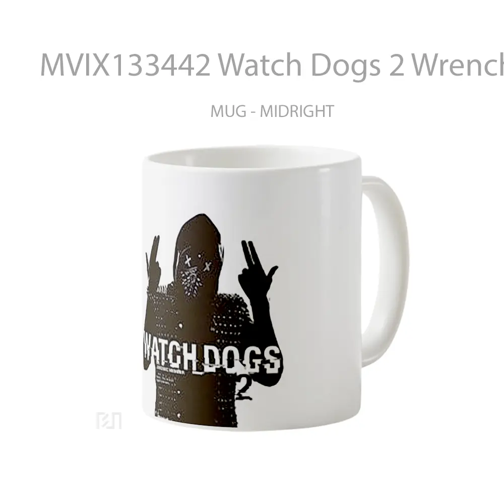 Mug Watch Dogs 2 Wrench Poster Gelas Hewan Lucu - All-side / Desain