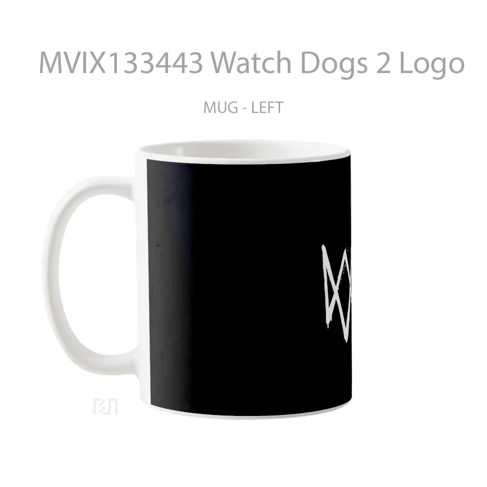 Mug Watch Dogs 2 Logo Gelas Hewan Lucu - All-side / Desain