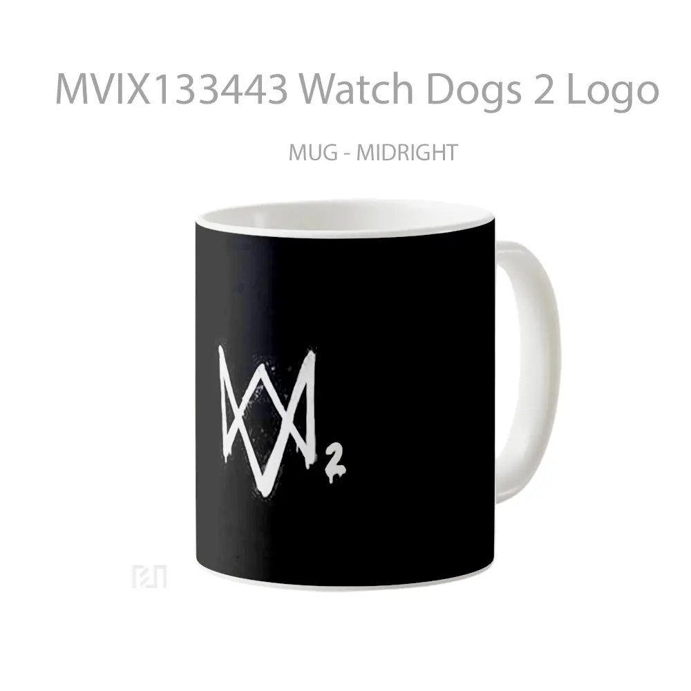 Mug Watch Dogs 2 Logo Gelas Hewan Lucu - All-side / Desain