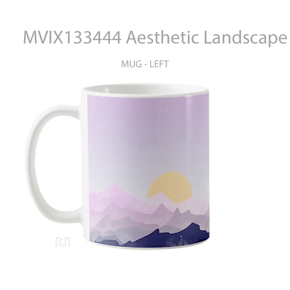 Mug Aesthetic Landscape Of Mountains And Sun Gelas Pemandangan Alam - All-side / Desain