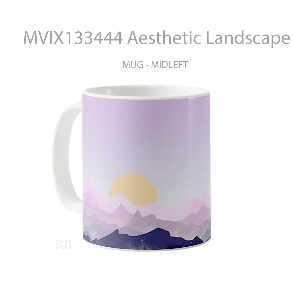 Mug Aesthetic Landscape Of Mountains And Sun Gelas Pemandangan Alam - All-side / Desain