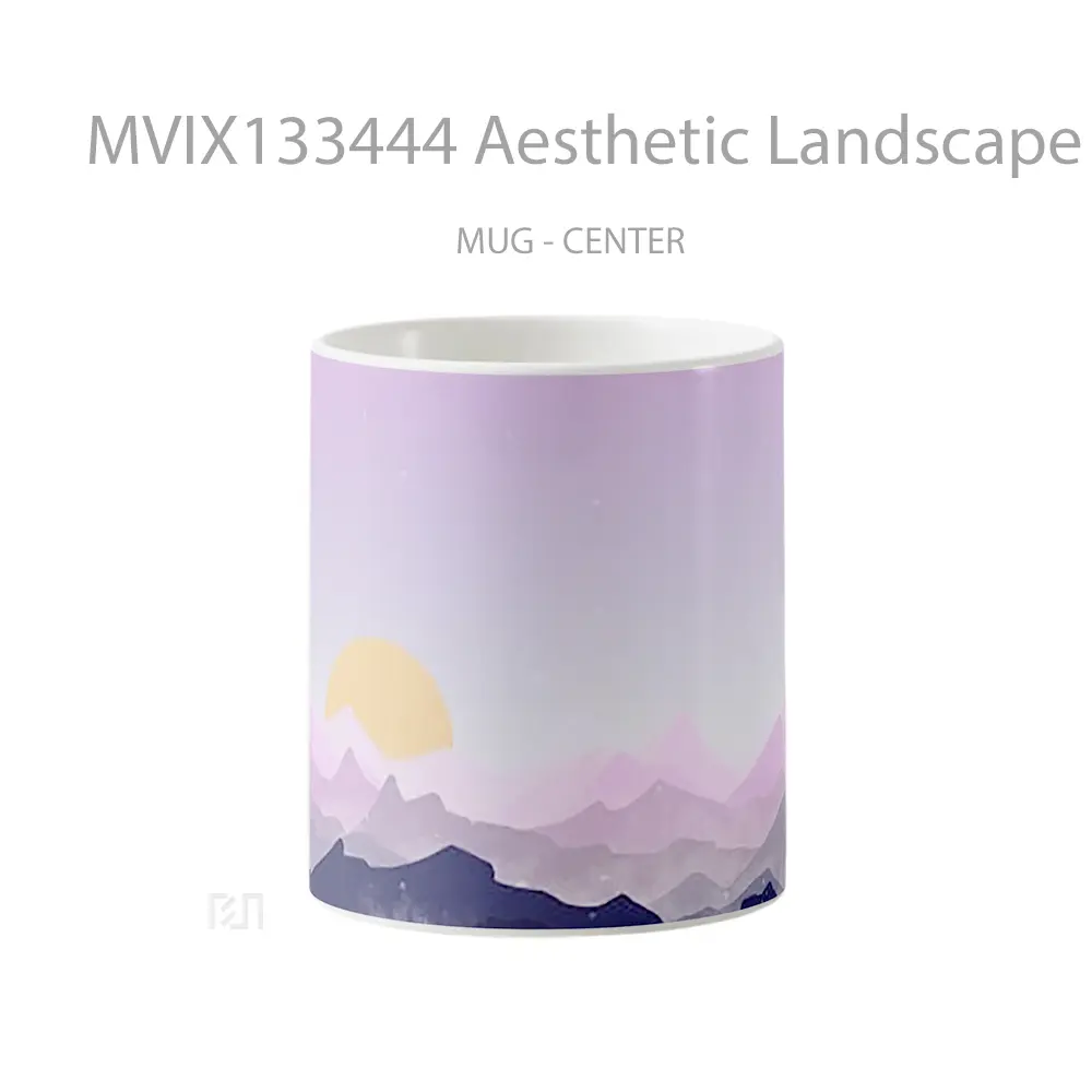 Mug Aesthetic Landscape Of Mountains And Sun Gelas Pemandangan Alam