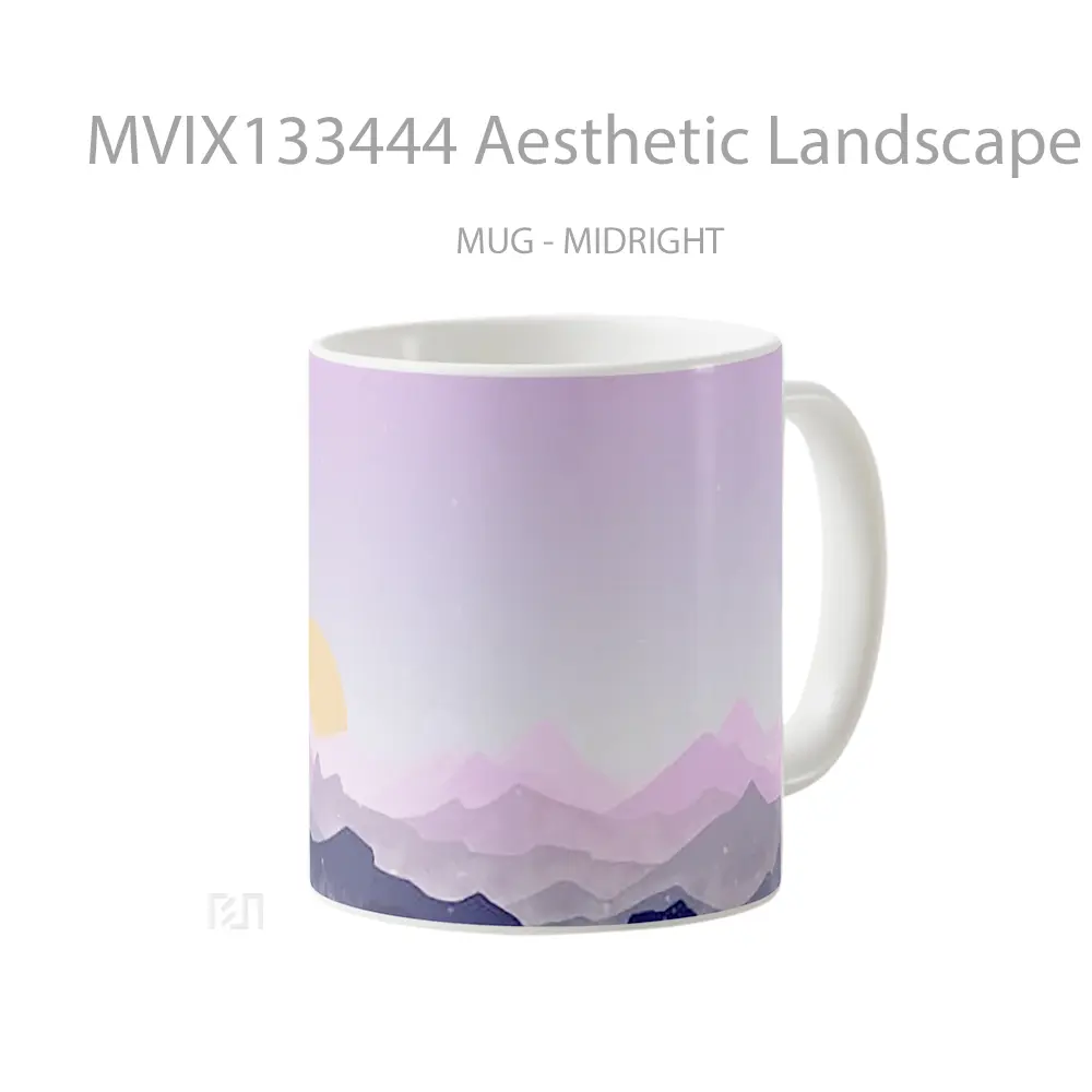 Mug Aesthetic Landscape Of Mountains And Sun Gelas Pemandangan Alam - All-side / Desain