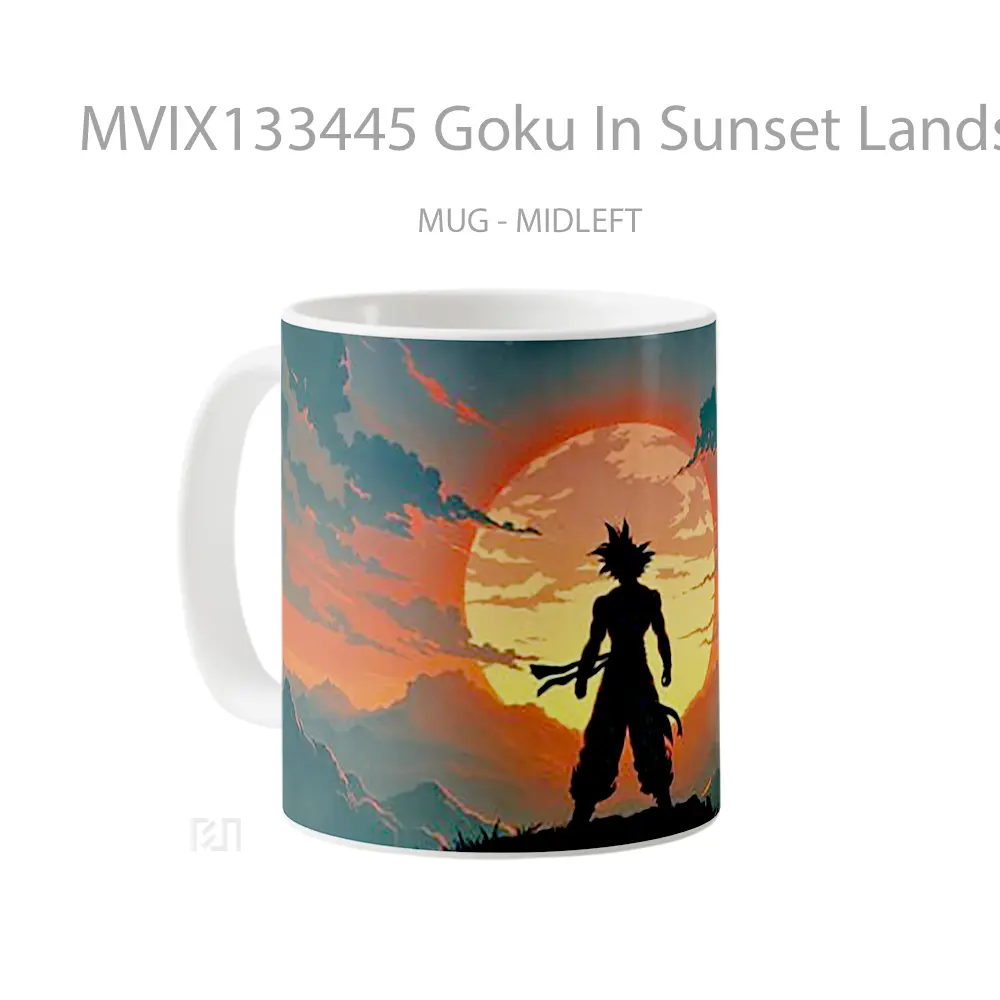 Mug Goku In Sunset Landscape Cangkir Anime - All-side / Desain