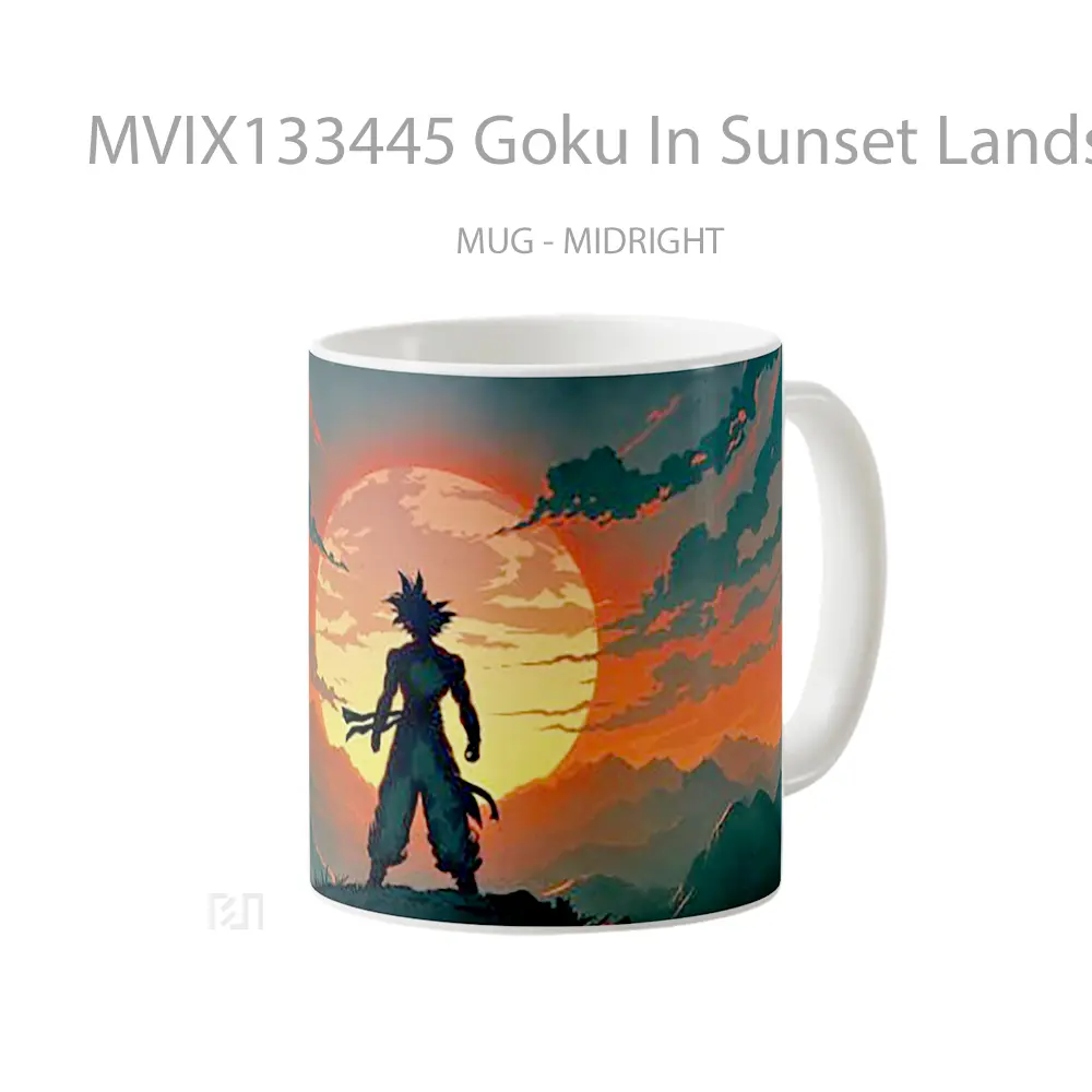 Mug Goku In Sunset Landscape Cangkir Anime - All-side / Desain