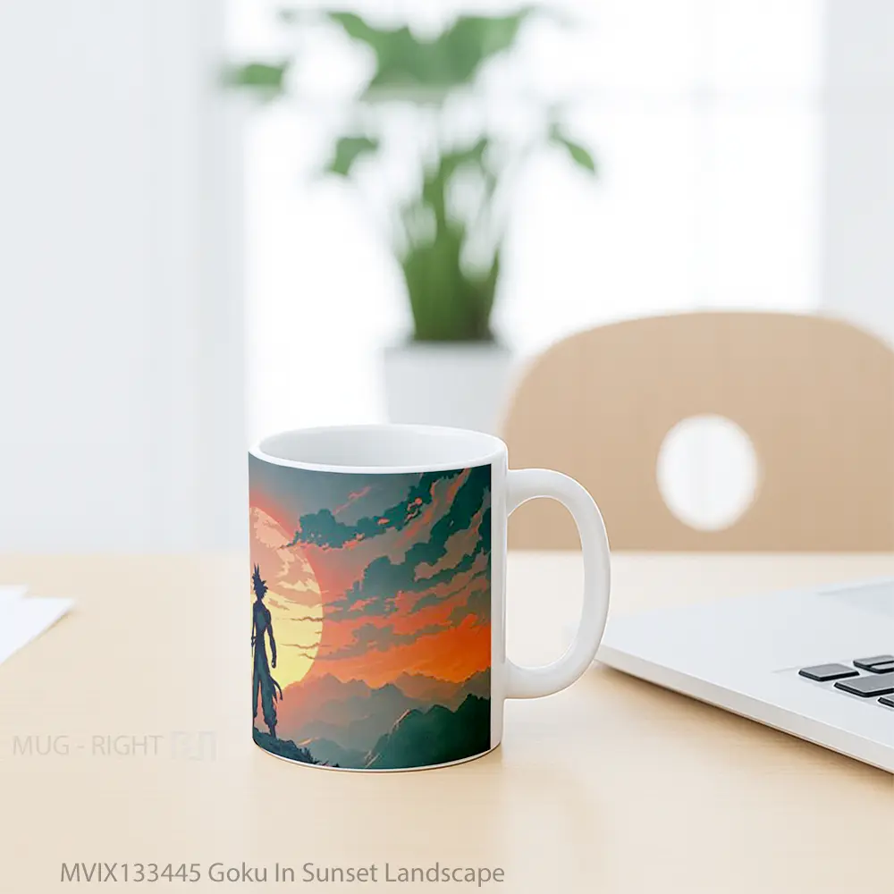 Mug Goku In Sunset Landscape Cangkir Anime - All-side / Desain