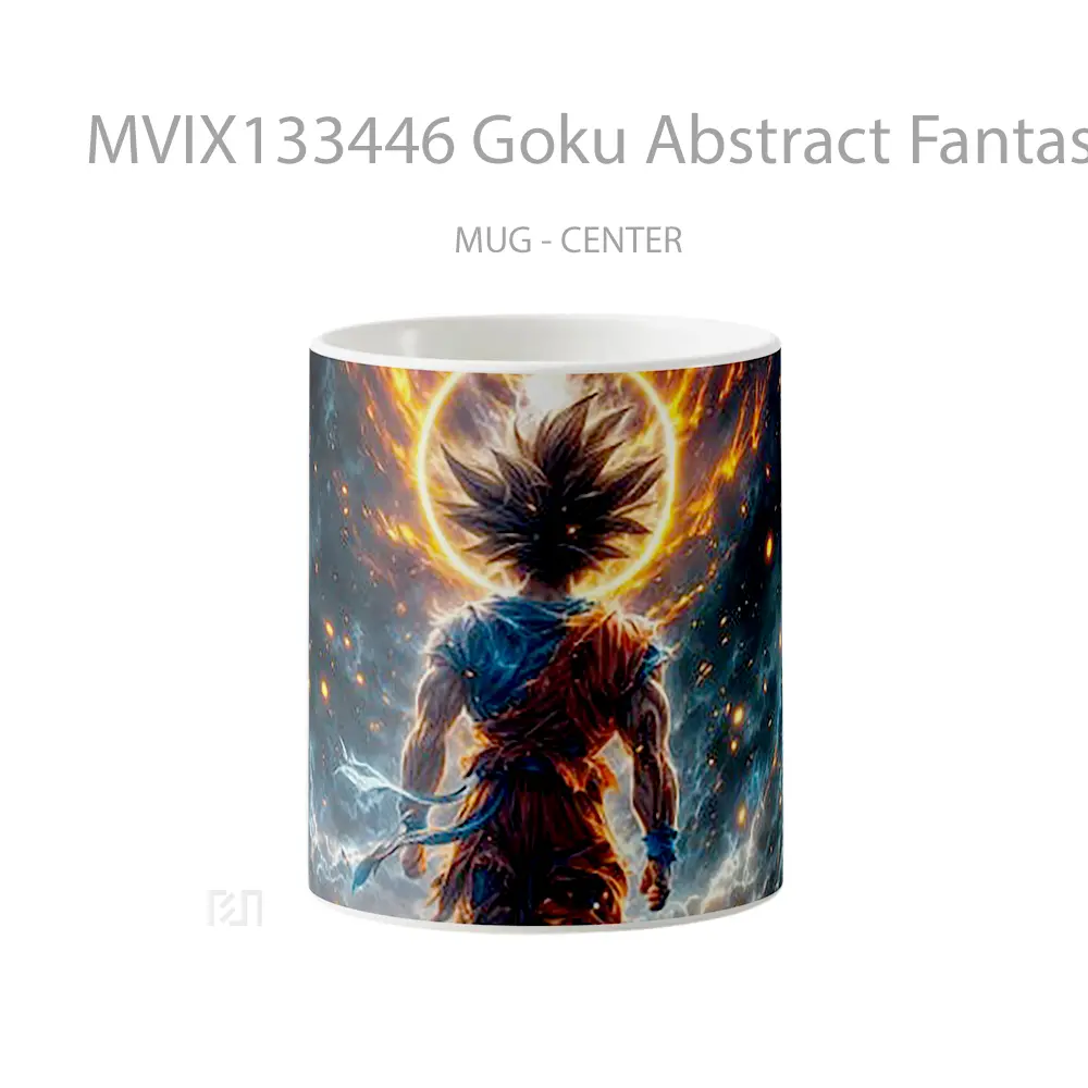 Mug Goku Abstract Fantasy Landscape Cangkir Anime