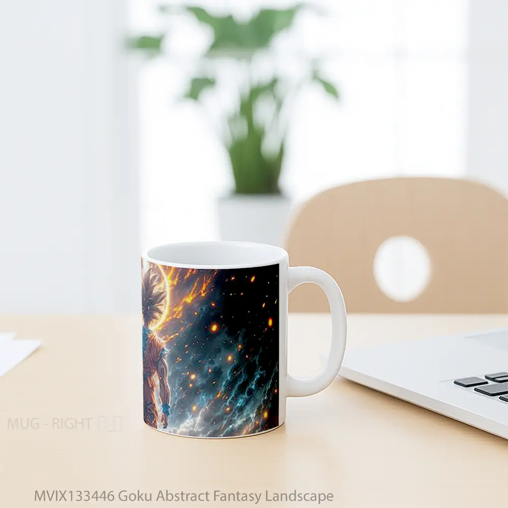 Mug Goku Abstract Fantasy Landscape Cangkir Anime - All-side / Desain