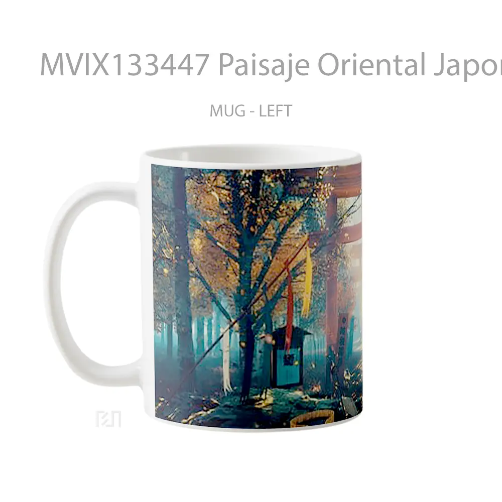 Mug Paisaje Oriental Japones De Videojuego Gelas Keramik Unik - All-side / Desain