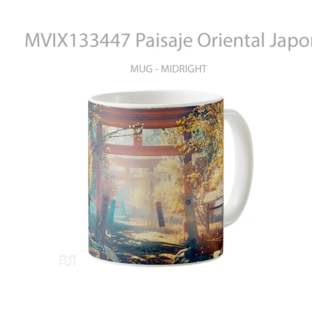 Mug Paisaje Oriental Japones De Videojuego Gelas Keramik Unik - All-side / Desain