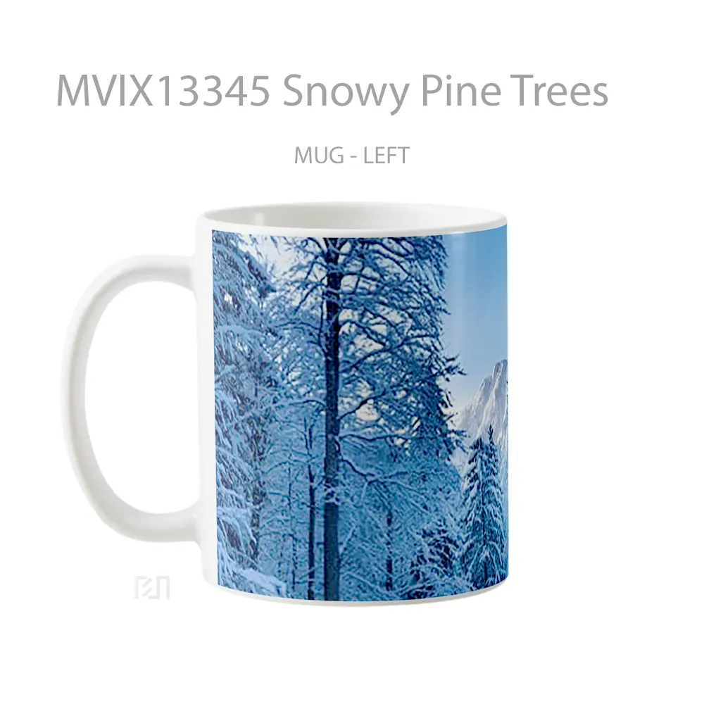 Mug Snowy Pine Trees Gelas Pemandangan Alam - All-side / Desain