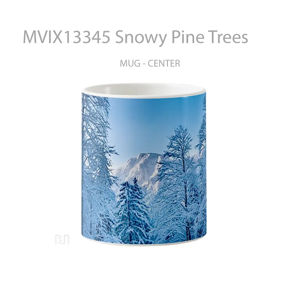 Mug Snowy Pine Trees Gelas Pemandangan Alam