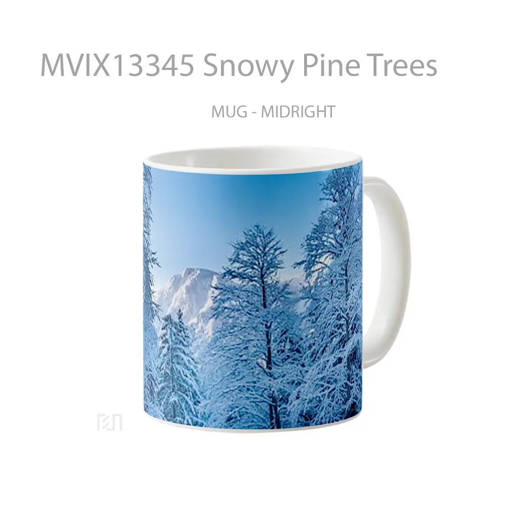 Mug Snowy Pine Trees Gelas Pemandangan Alam - All-side / Desain