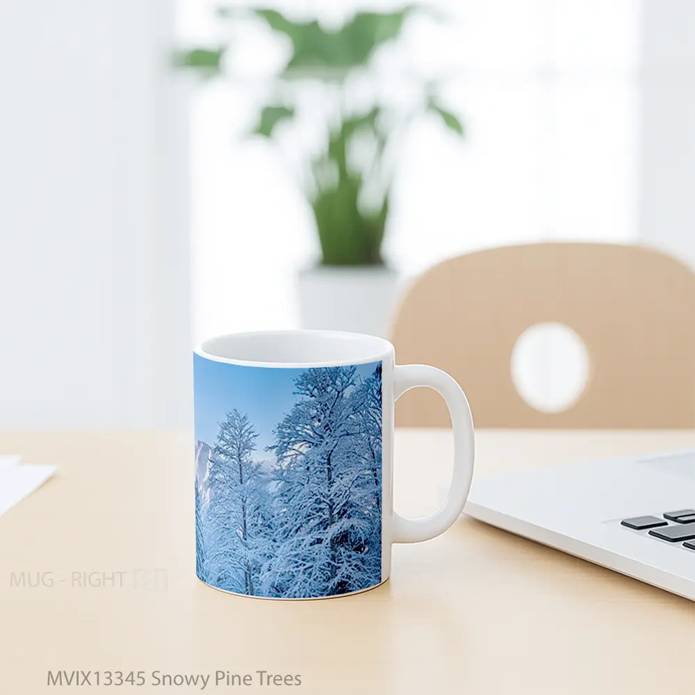 Mug Snowy Pine Trees Gelas Pemandangan Alam - All-side / Desain