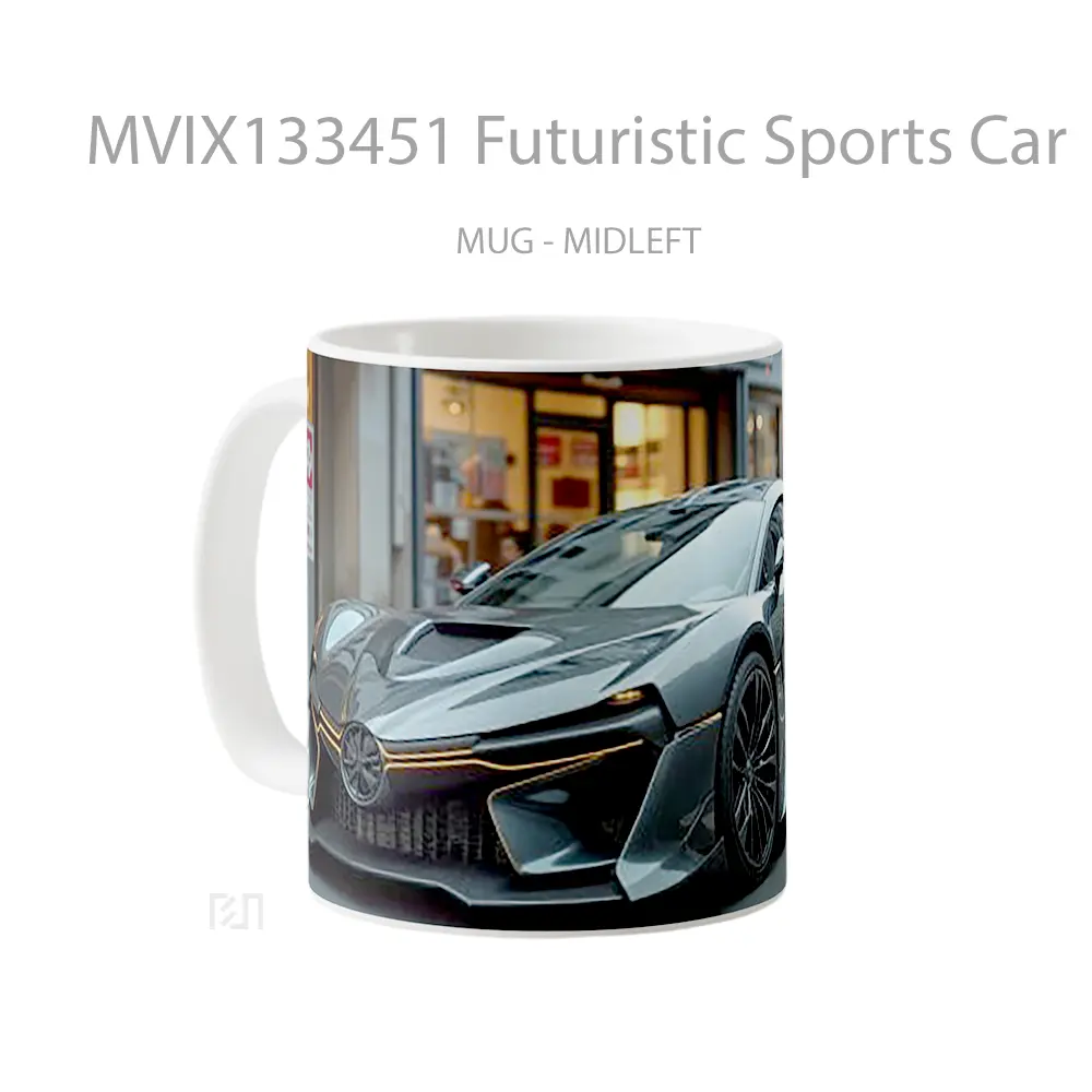 Mug Futuristic Sports Car Cangkir Mobil - All-side / Desain
