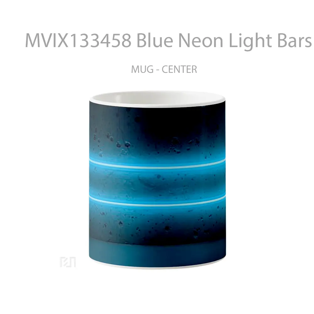 Mug Blue Neon Light Bars Gelas Keramik Unik