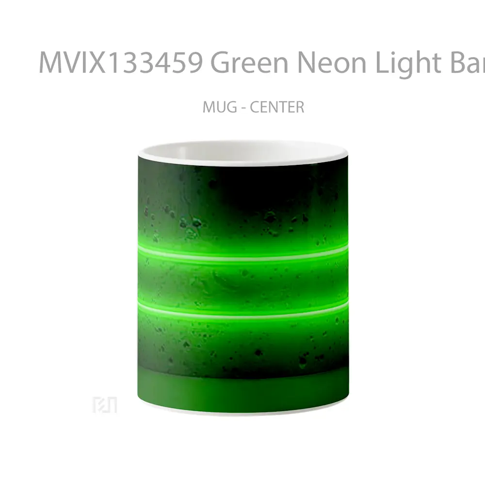 Mug Green Neon Light Bars Gelas Keramik Unik