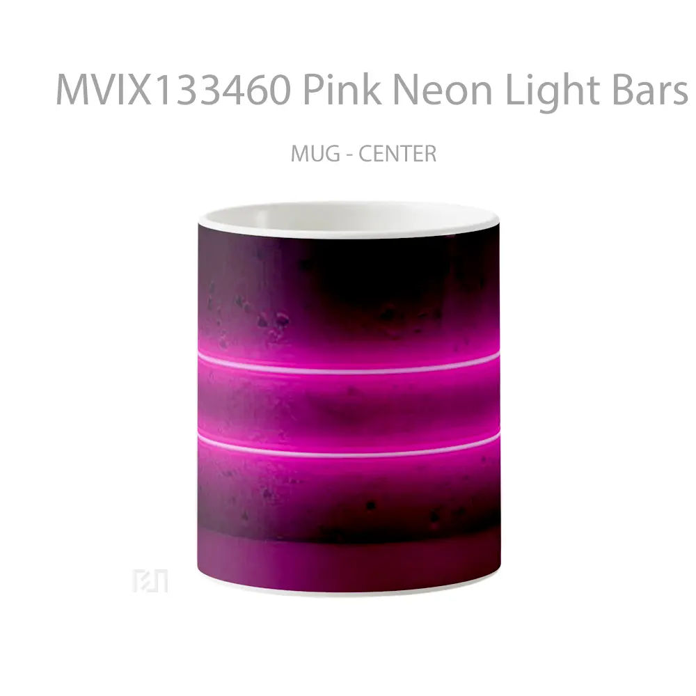 Mug Pink Neon Light Bars Gelas Keramik Unik