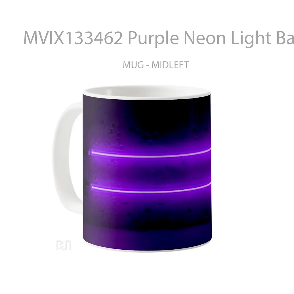 Mug Purple Neon Light Bars Gelas Keramik Unik - All-side / Desain