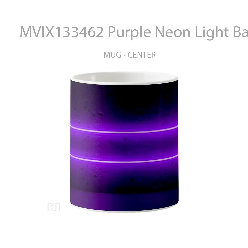 Mug Purple Neon Light Bars Gelas Keramik Unik