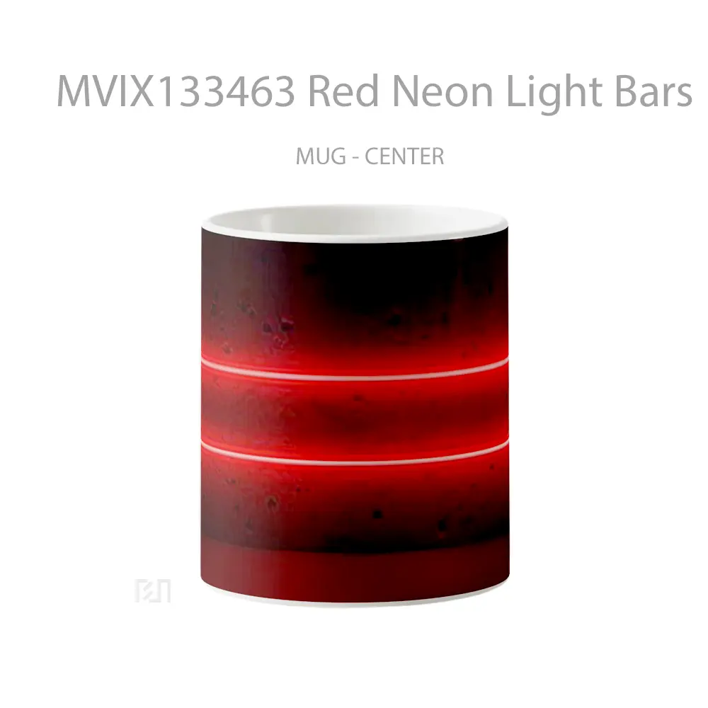 Mug Red Neon Light Bars Gelas Keramik Unik