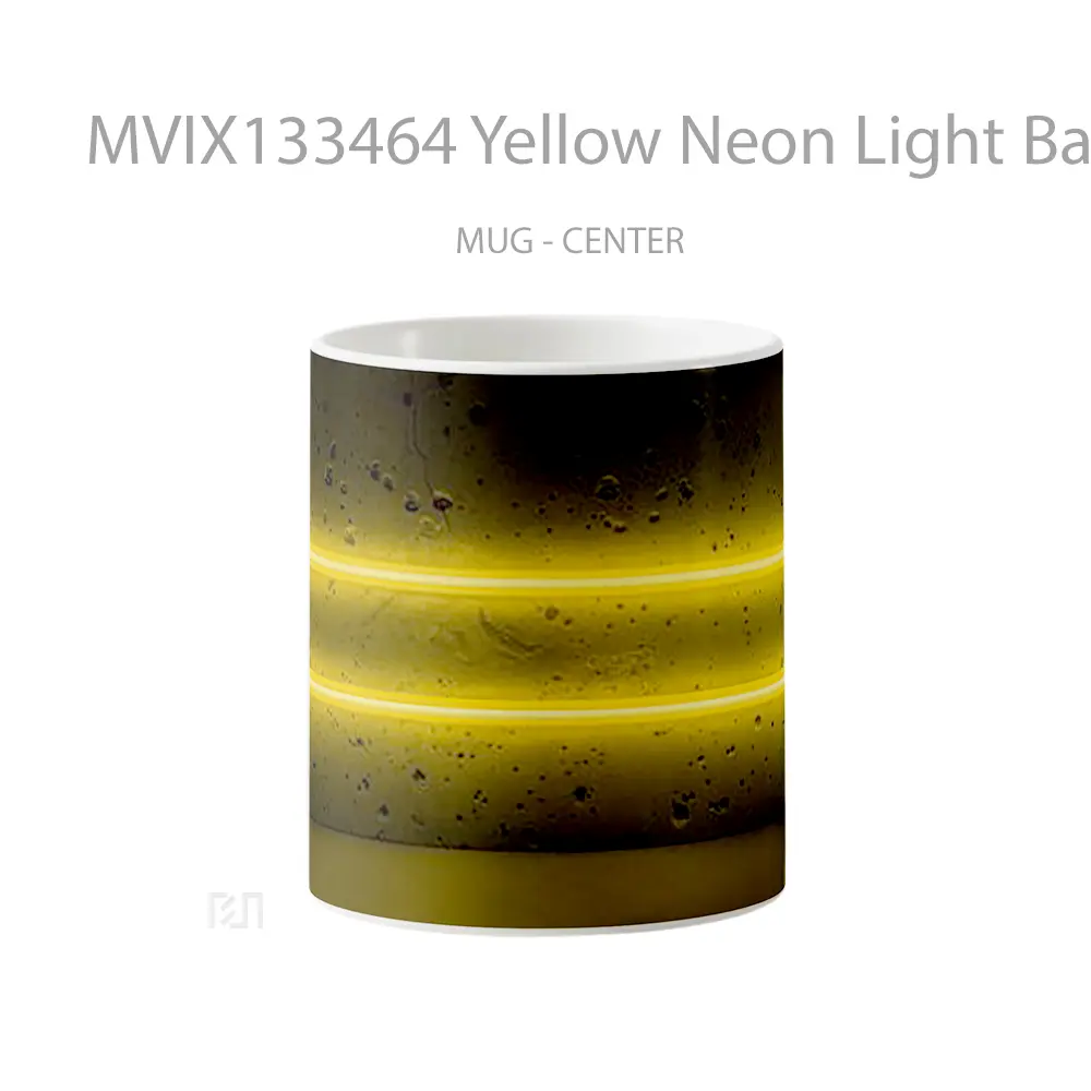 Mug Yellow Neon Light Bars Gelas Keramik Unik