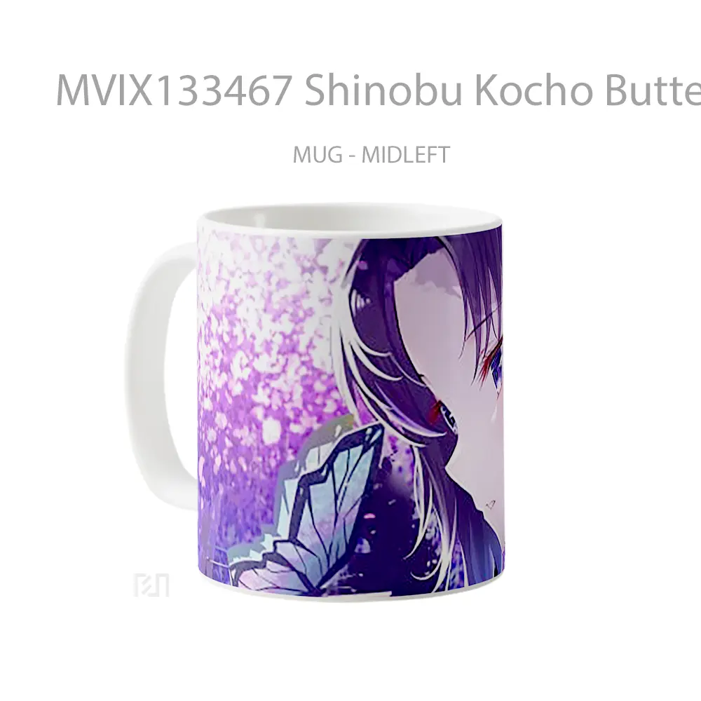Mug Shinobu Kocho Butterfly Gelas Hewan Lucu - All-side / Desain