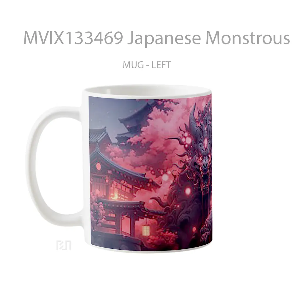 Mug Japanese Monstrous Creature Gelas Keramik Unik - All-side / Desain