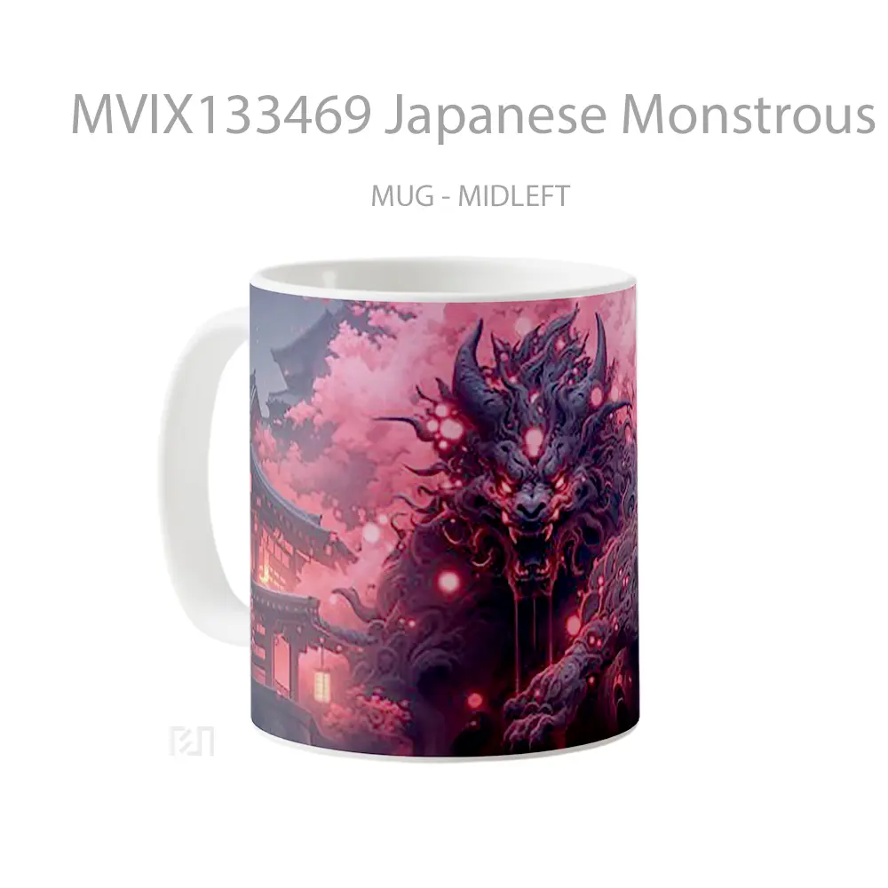 Mug Japanese Monstrous Creature Gelas Keramik Unik - All-side / Desain