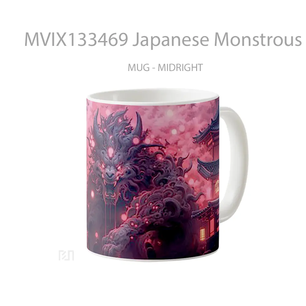 Mug Japanese Monstrous Creature Gelas Keramik Unik - All-side / Desain
