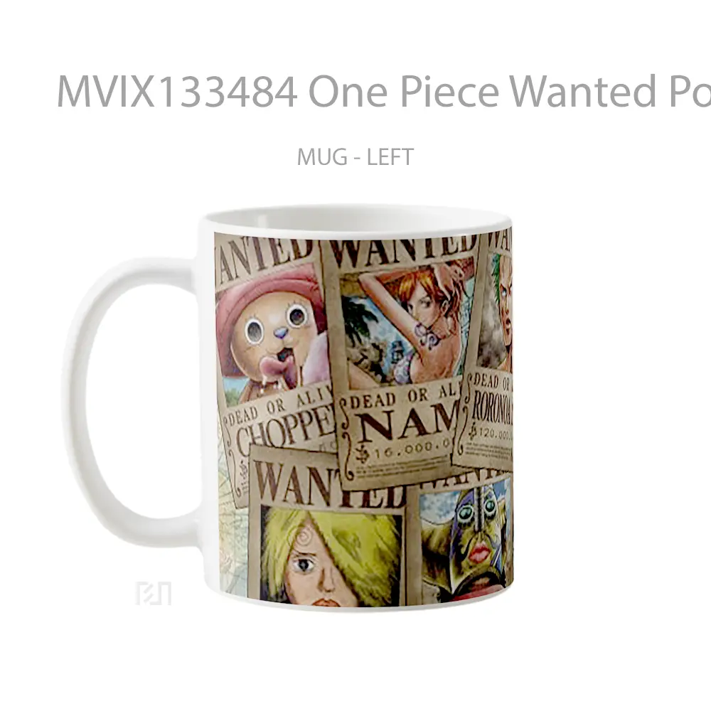 Mug One Piece Wanted Posters Cangkir Anime - All-side / Desain