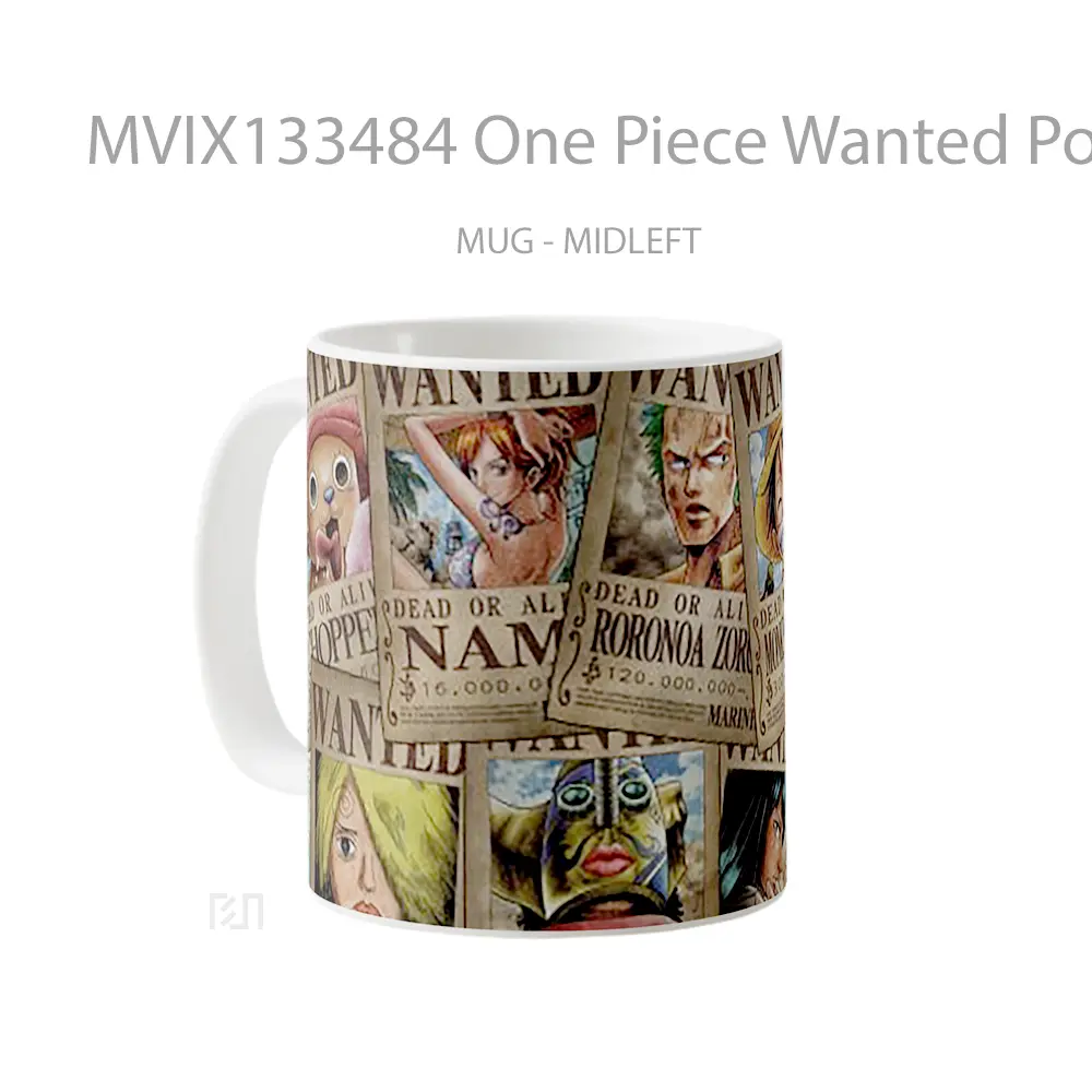 Mug One Piece Wanted Posters Cangkir Anime - All-side / Desain