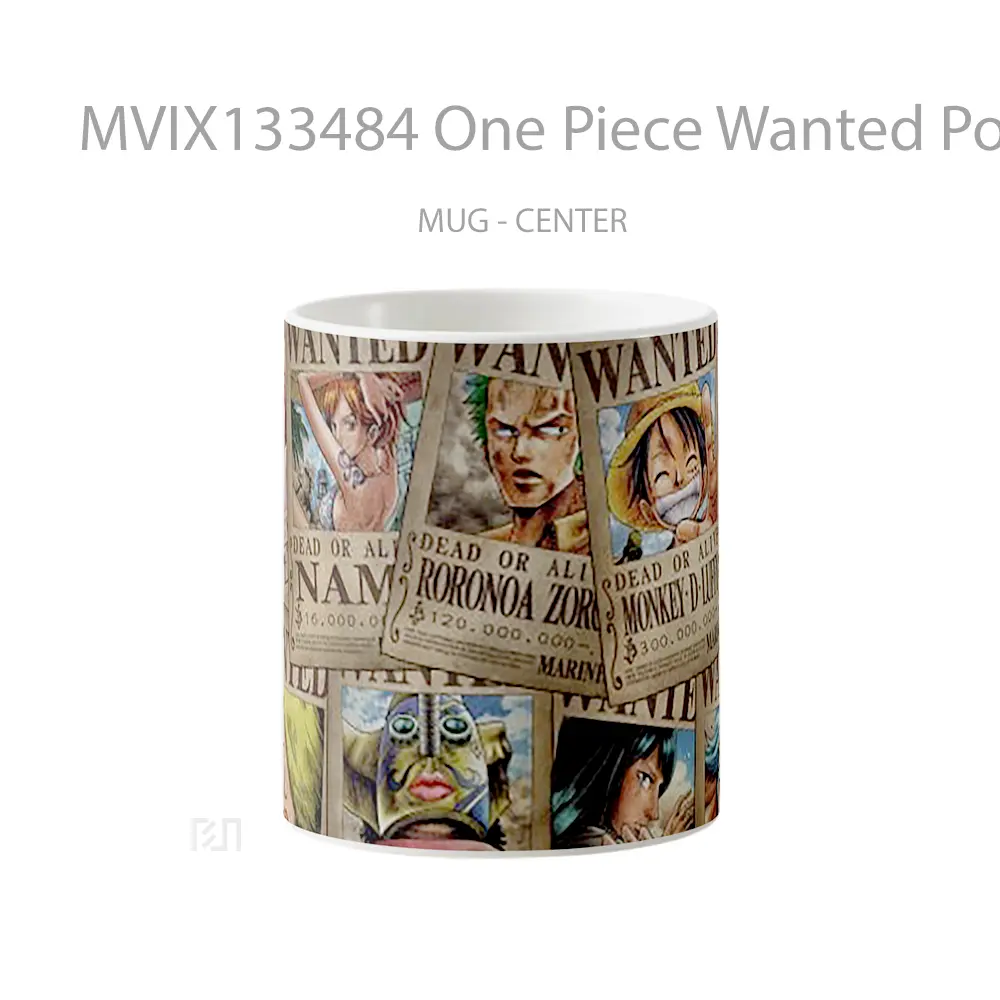 Mug One Piece Wanted Posters Cangkir Anime