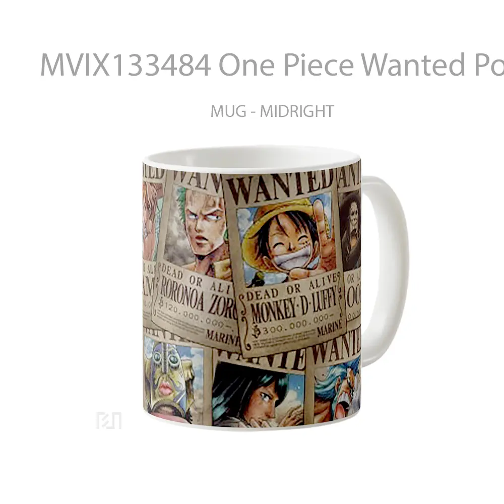 Mug One Piece Wanted Posters Cangkir Anime - All-side / Desain