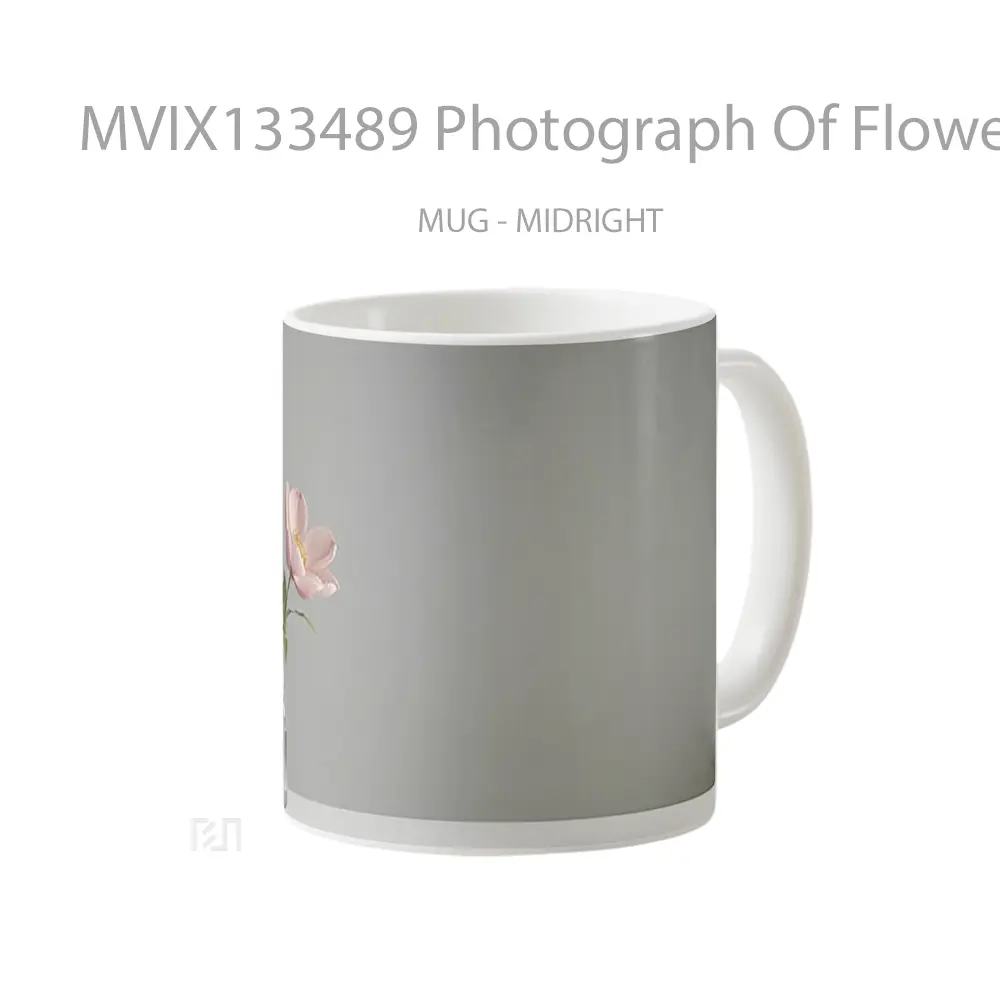 Mug Photograph Of Flowers In A Vase Against A Gray Background Gelas Pemandangan Alam - All-side / Desain