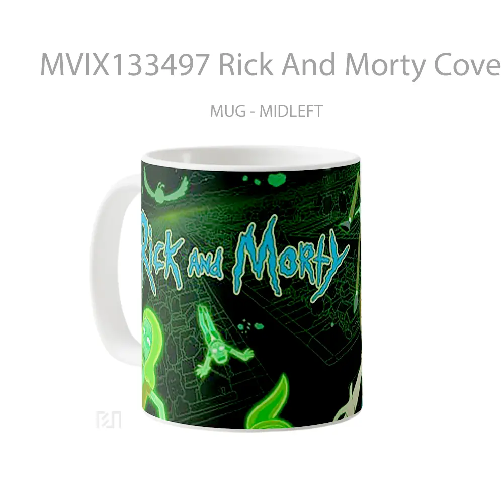 Mug Rick And Morty Cover Gelas Kartun - All-side / Desain