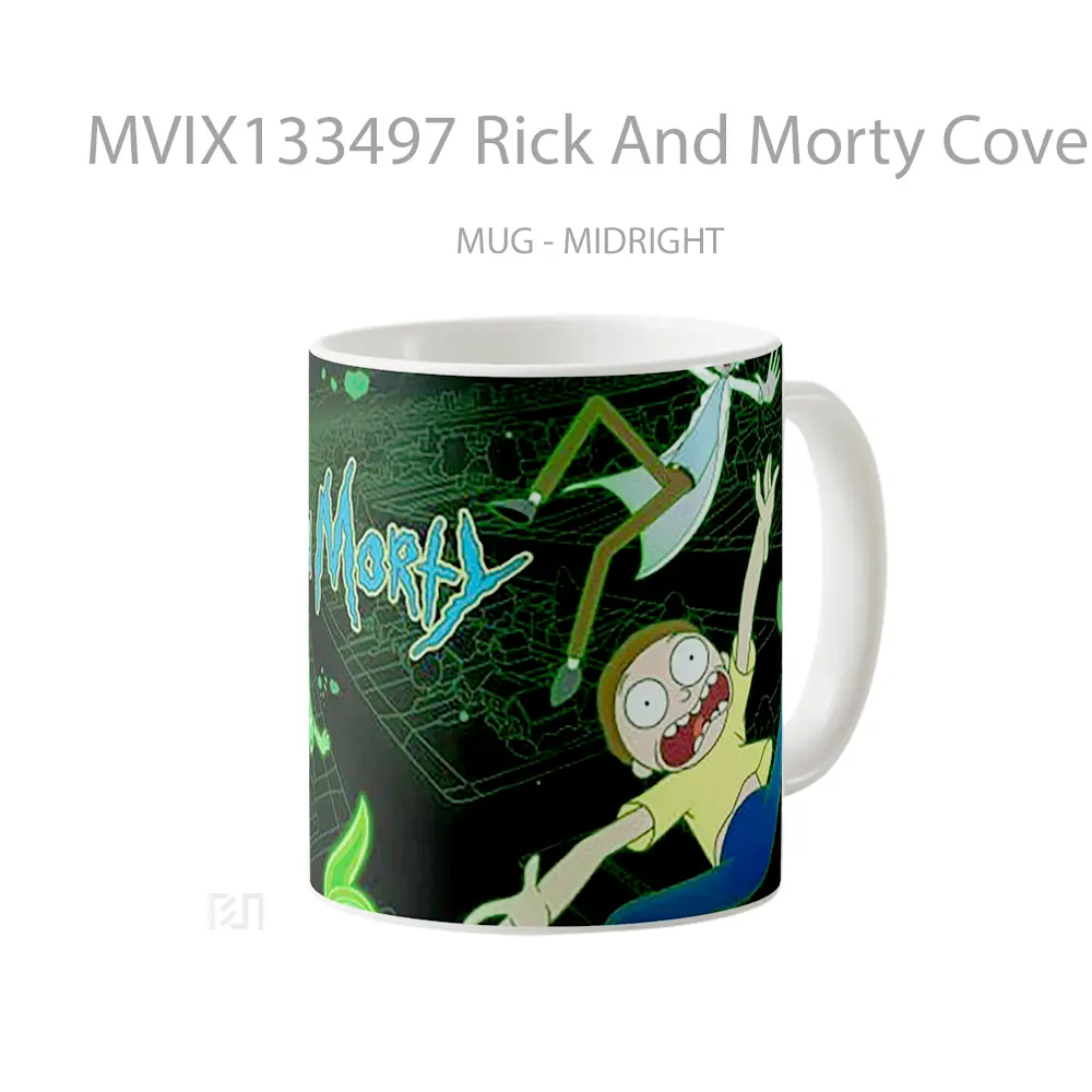 Mug Rick And Morty Cover Gelas Kartun - All-side / Desain
