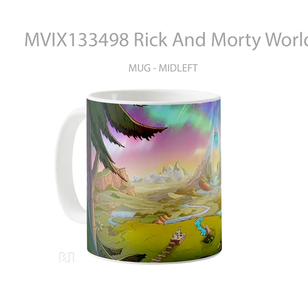 Mug Rick And Morty World Landscape Gelas Pemandangan Alam - All-side / Desain
