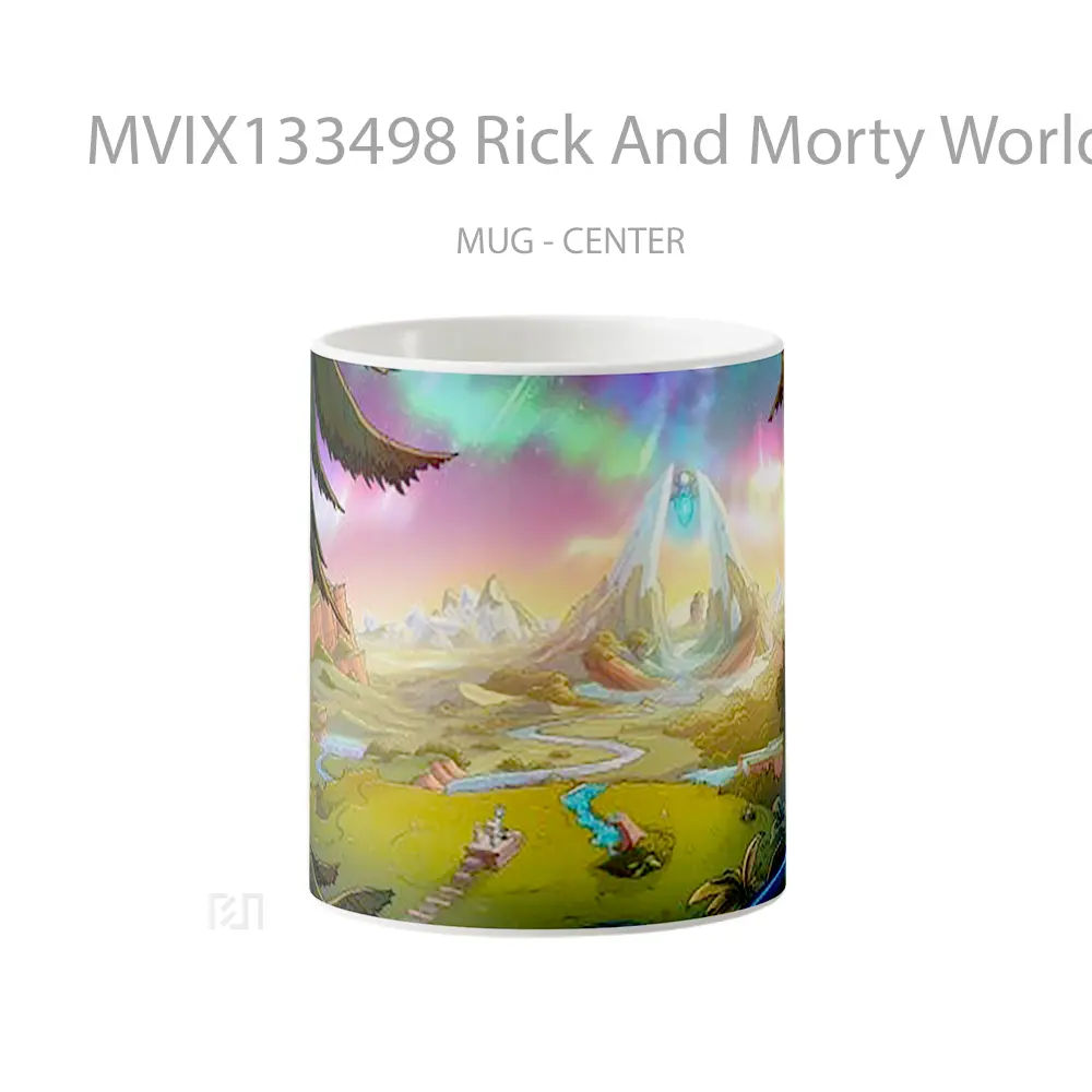 Mug Rick And Morty World Landscape Gelas Pemandangan Alam