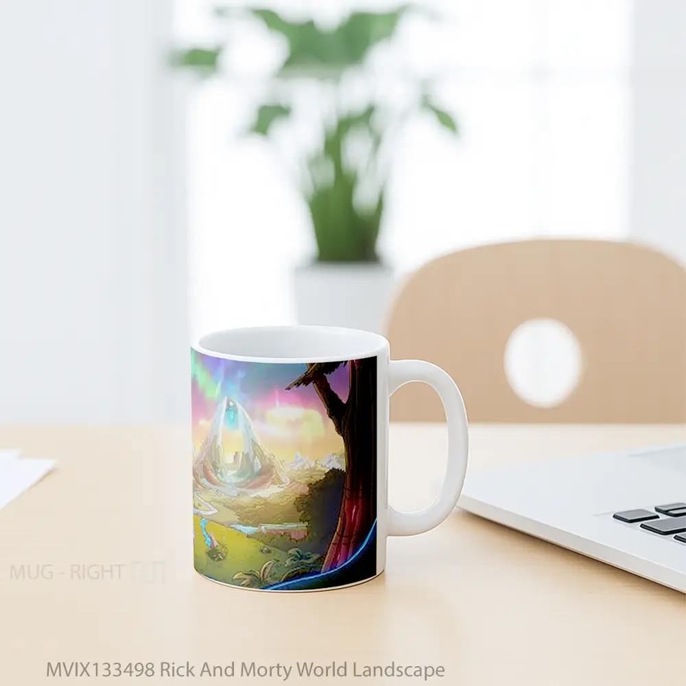 Mug Rick And Morty World Landscape Gelas Pemandangan Alam - All-side / Desain