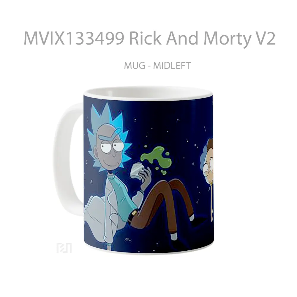 Mug Rick And Morty V2 Gelas Kartun - All-side / Desain